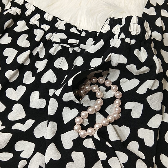 Kate Spade Black White Dancing Heart Ria Pants - Picture 7 of 8